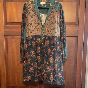 Natural Life Teal Floral Dress